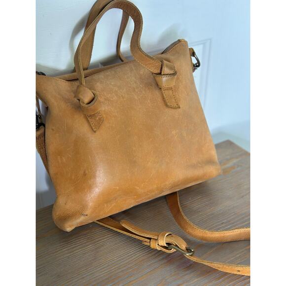 ABLE Bag Women's Brown Leather Rachel Knotted Details Crossbody Handbag - Picture 7 of 14